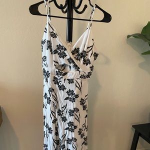 Floral black and white dress